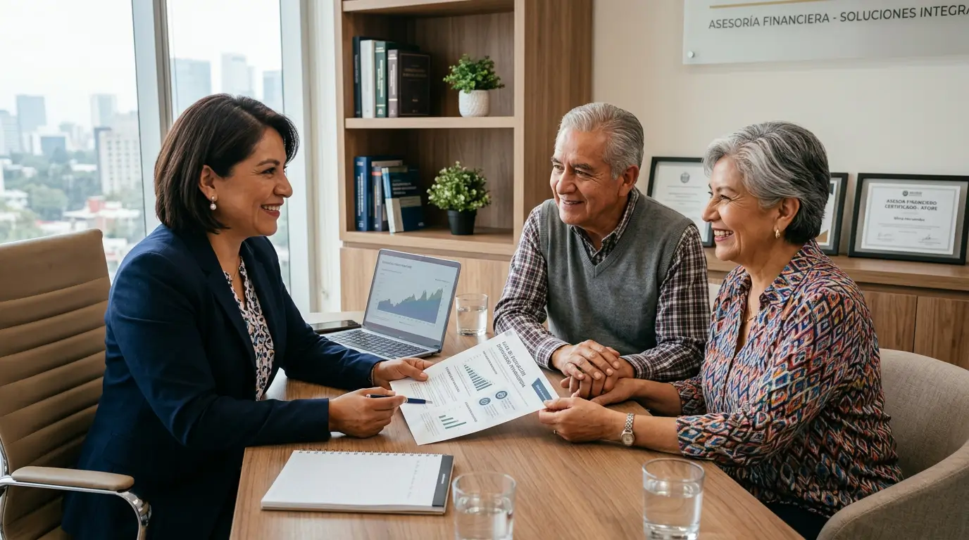 Asesor financiero trabajando para sus clientes